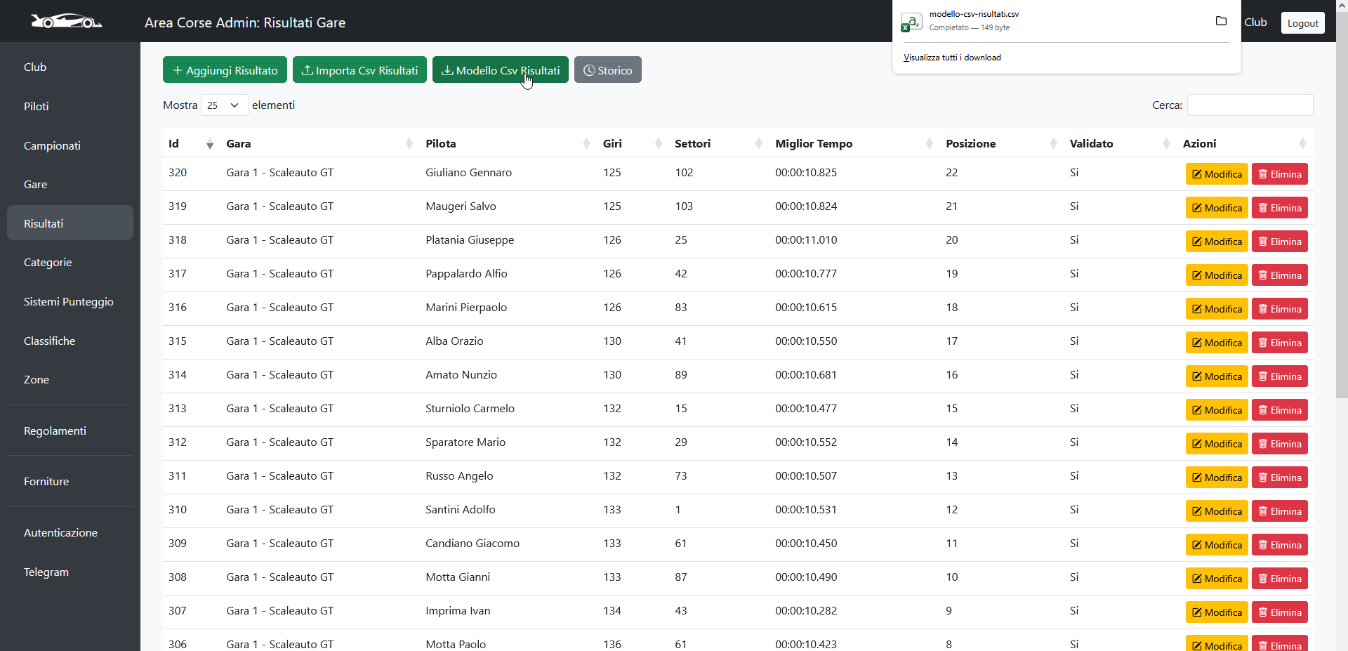 Step 2: Download del file di esempio